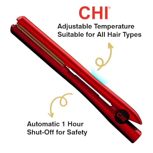 CHI Original Digital Ceramic Hairstyling Iron, Hair Straightener Delivers Shiny, Smooth Results, Even Heat for Less Damage, 1" Iron, Piano Black