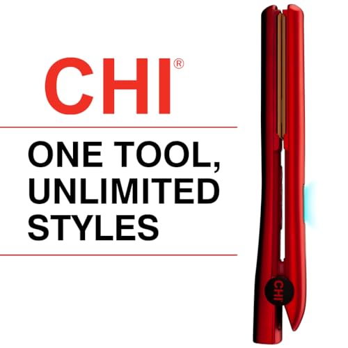 CHI Original Digital Ceramic Hairstyling Iron, Hair Straightener Delivers Shiny, Smooth Results, Even Heat for Less Damage, 1" Iron, Piano Black