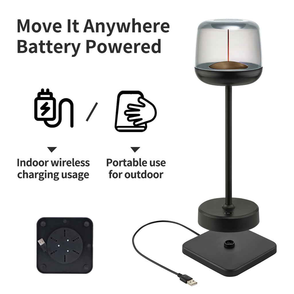 LED Table Lamp, Cordless Touch Lamp with 5 Lighting Mode, Rechargeable Battery LED Desk Lamp, Sleek Design & RGB Mode, Night Light for Living Room, Bedroom, Home Gifts, Outdoor bar