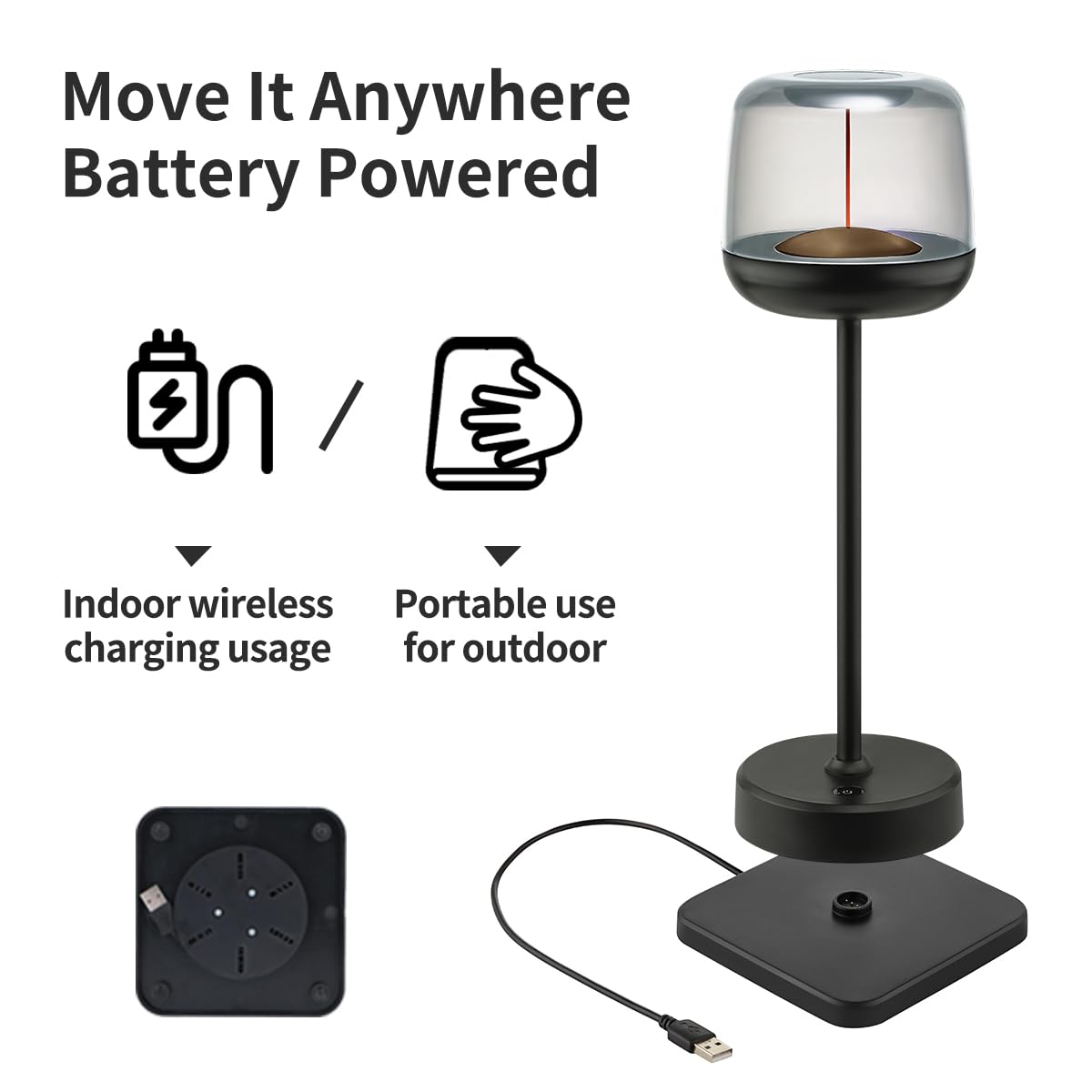 LED Table Lamp, Cordless Touch Lamp with 5 Lighting Mode, Rechargeable Battery LED Desk Lamp, Sleek Design & RGB Mode, Night Light for Living Room, Bedroom, Home Gifts, Outdoor bar