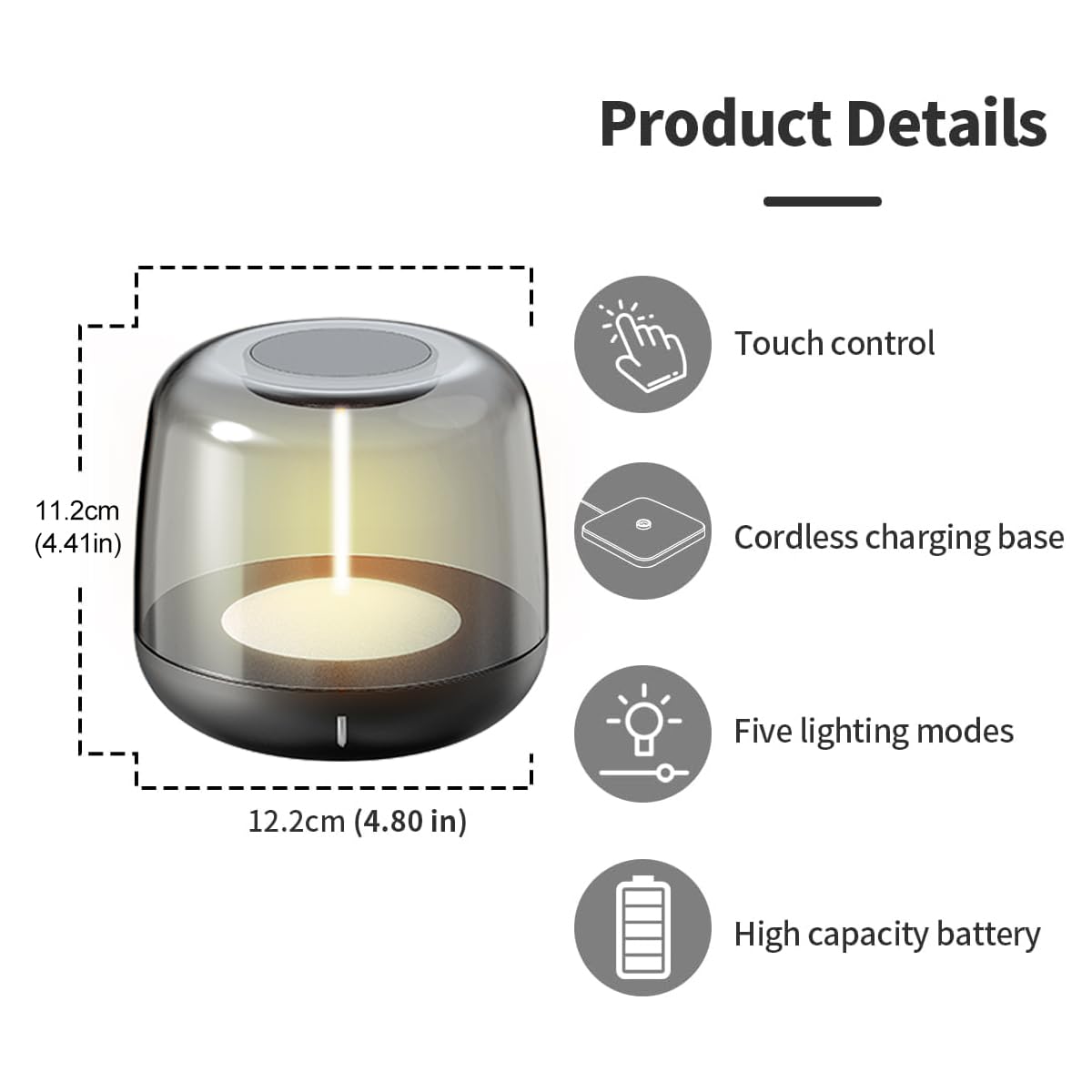 LED Table Lamp, Cordless Touch Lamp with 5 Lighting Mode, Rechargeable Battery LED Desk Lamp, Sleek Design & RGB Mode, Night Light for Living Room, Bedroom, Home Gifts, Outdoor bar