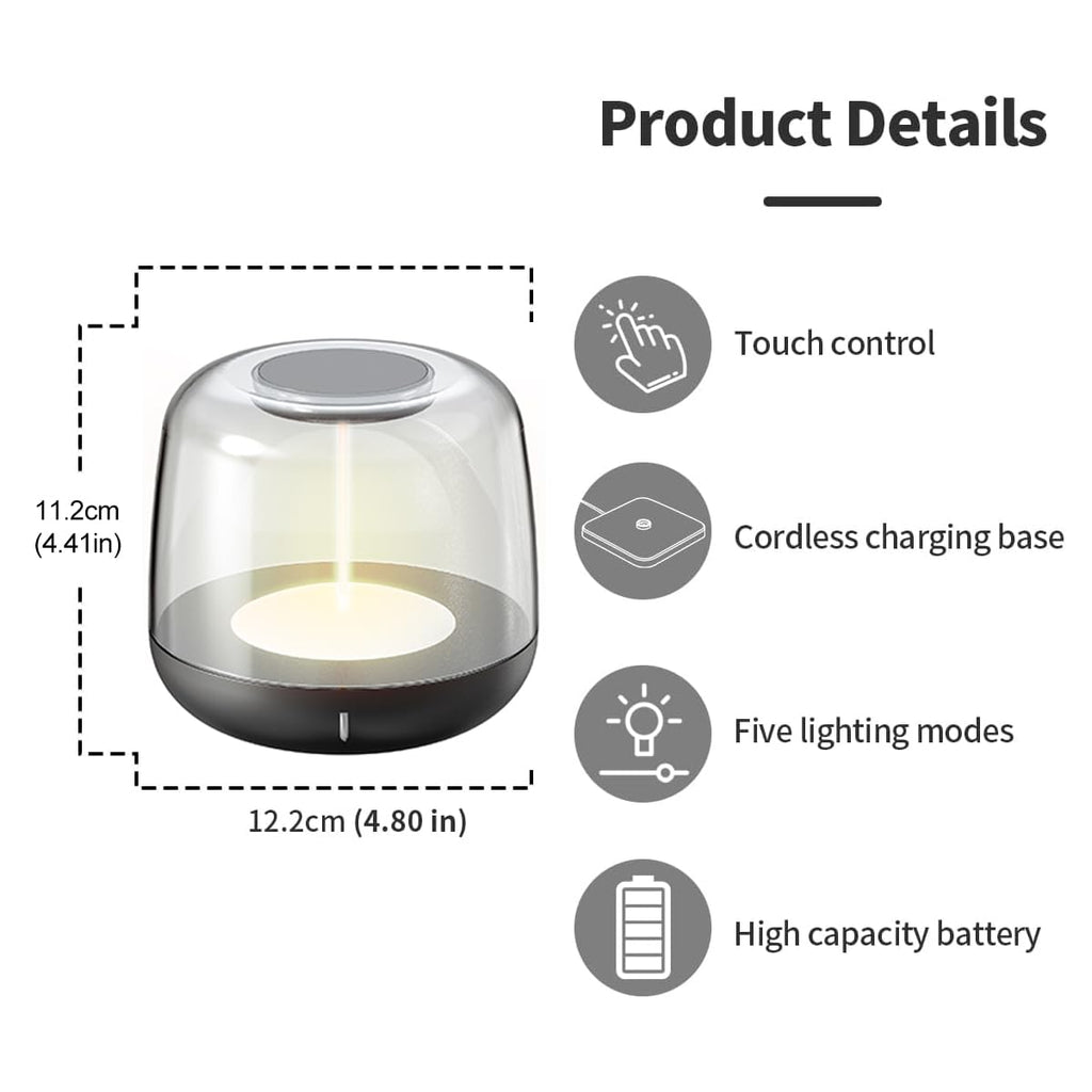 LED Table Lamp, Cordless Touch Lamp with 5 Lighting Mode, Rechargeable Battery LED Desk Lamp, Sleek Design & RGB Mode, Night Light for Living Room, Bedroom, Home Gifts, Outdoor bar