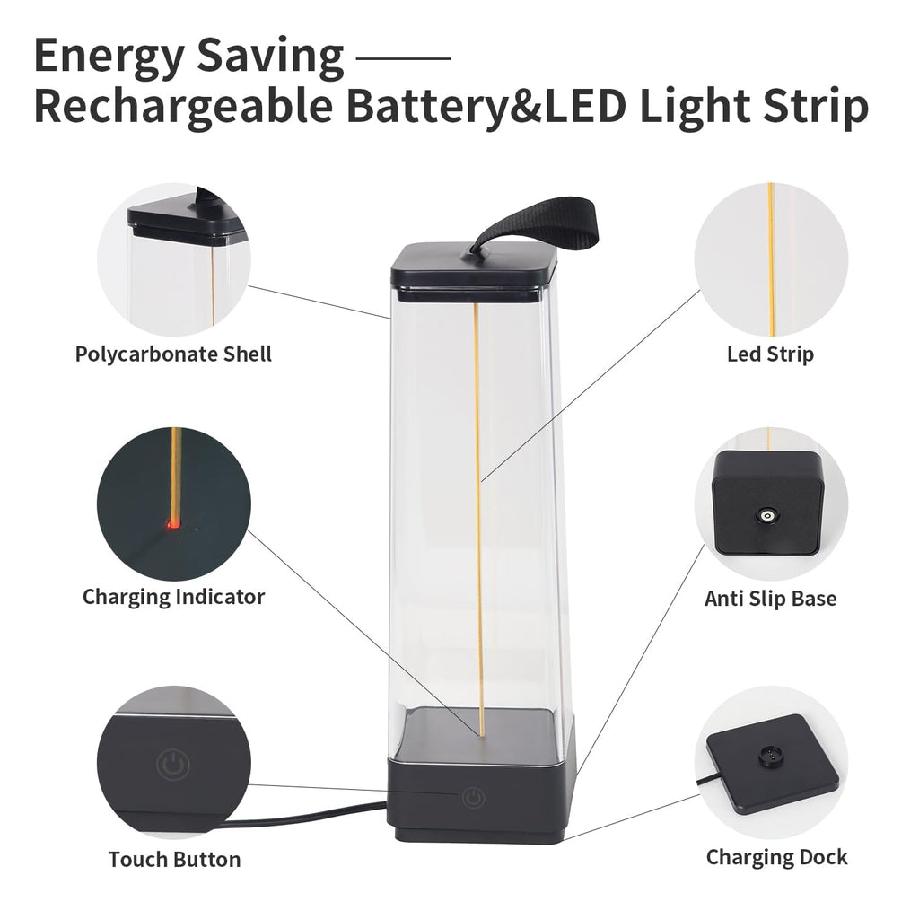 LED Table Lamp, Cordless Touch Lamp with 5 Lighting Mode, Rechargeable Battery LED Desk Lamp, Sleek Design & RGB Mode, Night Light for Living Room, Bedroom, Home Gifts, Outdoor bar