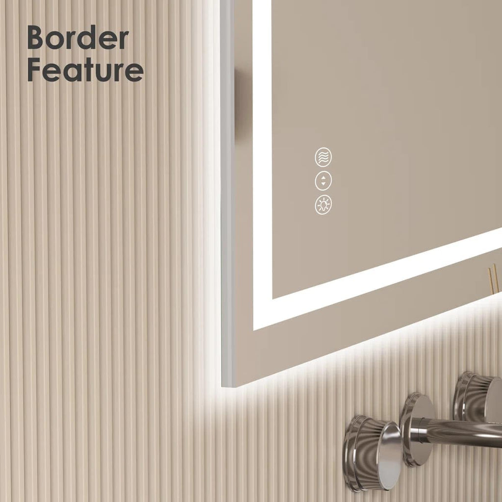 24 x 36 Inches LED Bathroom Mirror with Dimmable Lights, Anti-Fog Lighted Vanity Mirror, Front and Backlit, Tempered Glass, 3 Color Modes, Memory Function, Sleek Elegant Design
