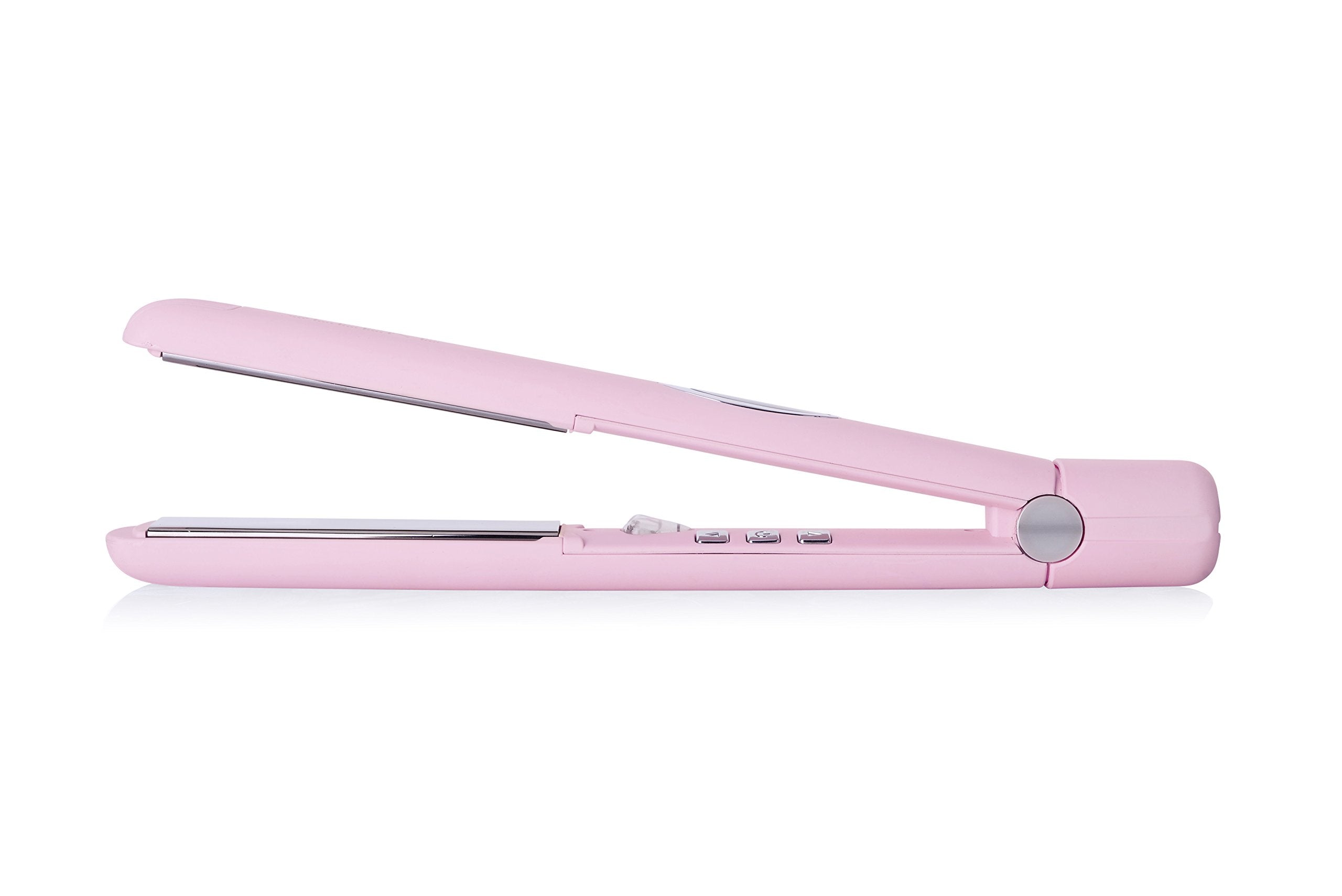Sleek'e Professional Titanium Hair Straightener/Flat Iron for All Hair Types - 1-Inch Floating Plates with Negative Ion Booster for Shinier Hair (Pink)