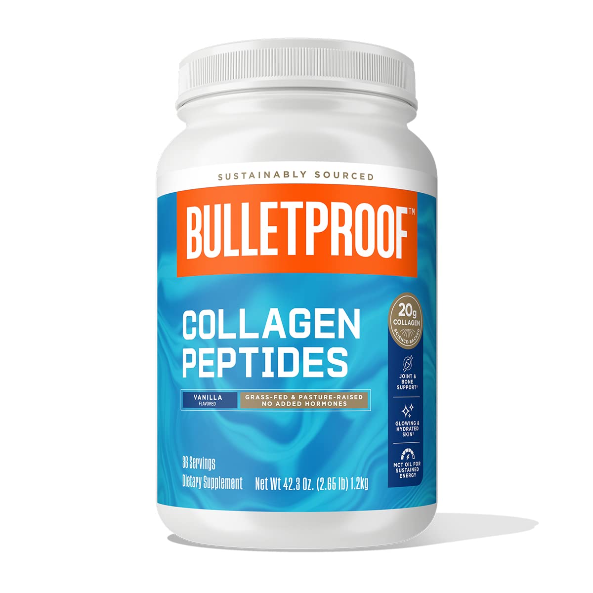 Bulletproof Chocolate Collagen Protein Powder with MCT Oil, 19g Protein, 42.3 Oz, Value Size, Collagen Peptides and Amino Acids for Healthy Skin, Bones and Joints