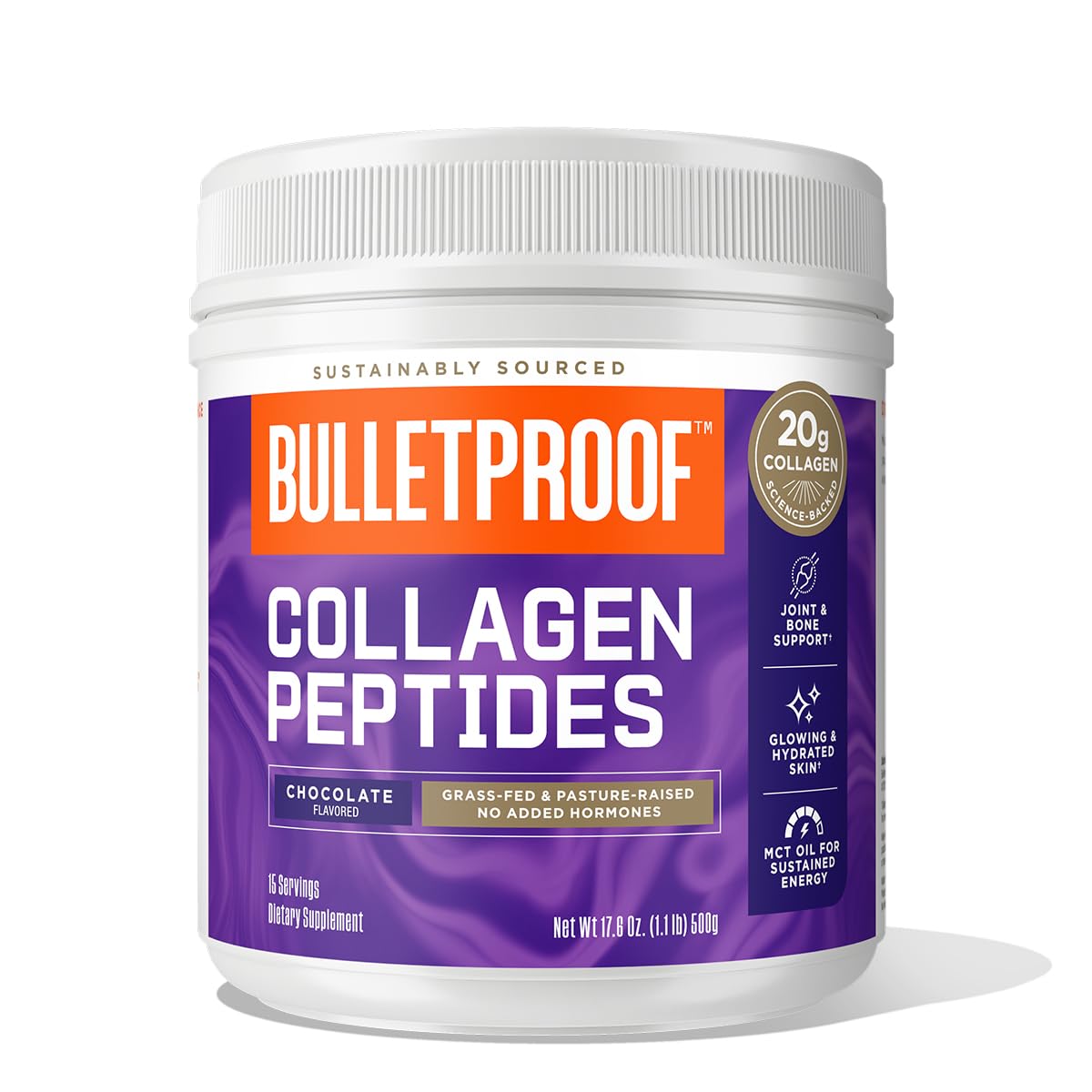 Bulletproof Chocolate Collagen Protein Powder with MCT Oil, 19g Protein, 42.3 Oz, Value Size, Collagen Peptides and Amino Acids for Healthy Skin, Bones and Joints