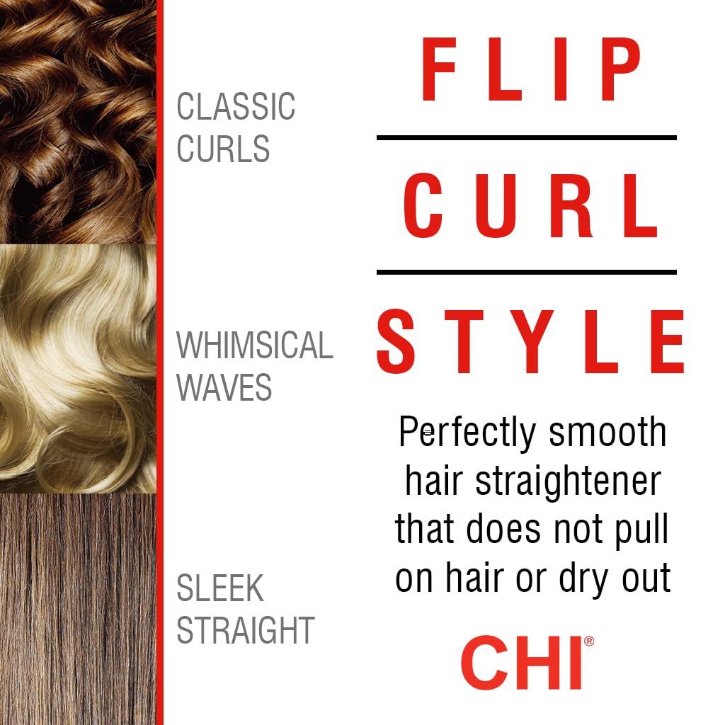 CHI Original Digital Ceramic Hairstyling Iron, Hair Straightener Delivers Shiny, Smooth Results, Even Heat for Less Damage, 1" Iron, Piano Black