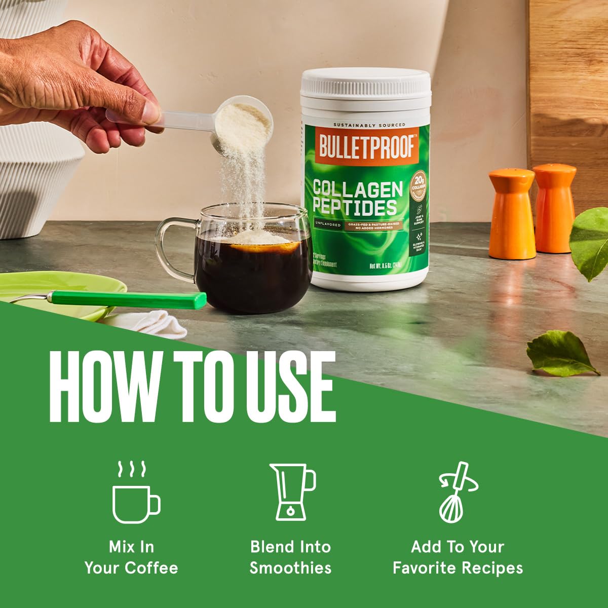 Bulletproof Chocolate Collagen Protein Powder with MCT Oil, 19g Protein, 42.3 Oz, Value Size, Collagen Peptides and Amino Acids for Healthy Skin, Bones and Joints