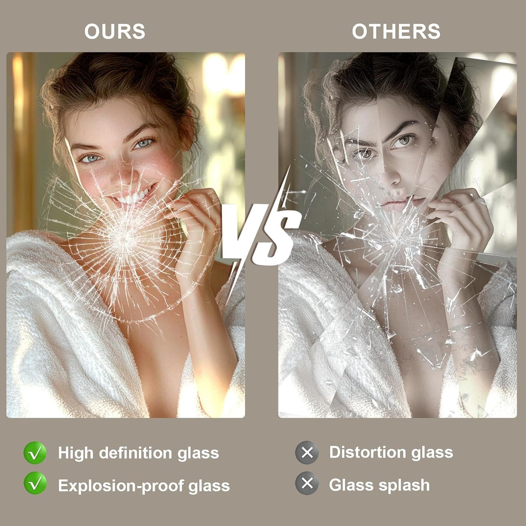 24 x 36 Inches LED Bathroom Mirror with Dimmable Lights, Anti-Fog Lighted Vanity Mirror, Front and Backlit, Tempered Glass, 3 Color Modes, Memory Function, Sleek Elegant Design