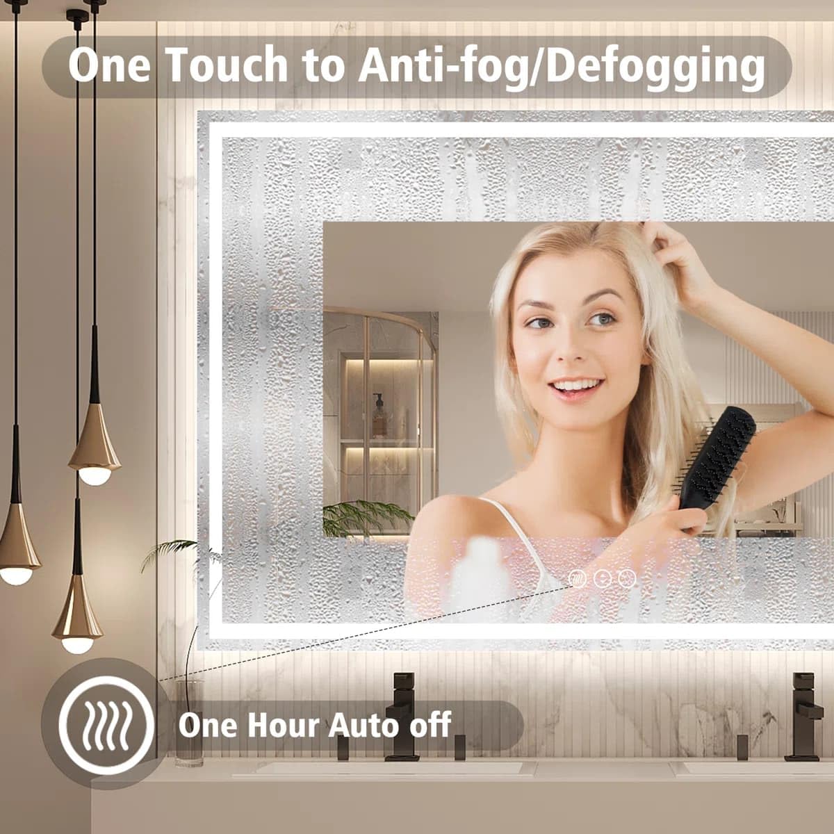 24 x 36 Inches LED Bathroom Mirror with Dimmable Lights, Anti-Fog Lighted Vanity Mirror, Front and Backlit, Tempered Glass, 3 Color Modes, Memory Function, Sleek Elegant Design