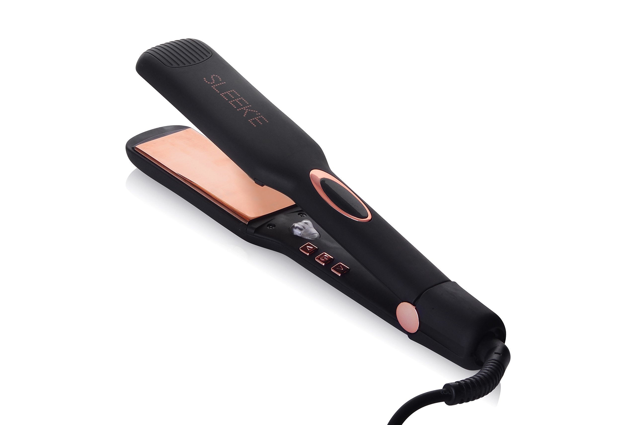 Sleek'e Professional Titanium Hair Straightener/Flat Iron for All Hair Types - 1-Inch Floating Plates with Negative Ion Booster for Shinier Hair (Pink)