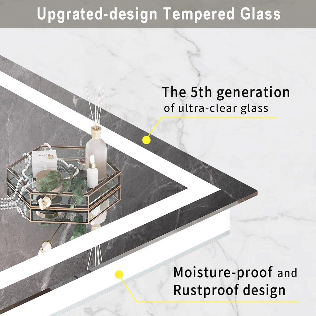 24 x 36 Inches LED Bathroom Mirror with Dimmable Lights, Anti-Fog Lighted Vanity Mirror, Front and Backlit, Tempered Glass, 3 Color Modes, Memory Function, Sleek Elegant Design