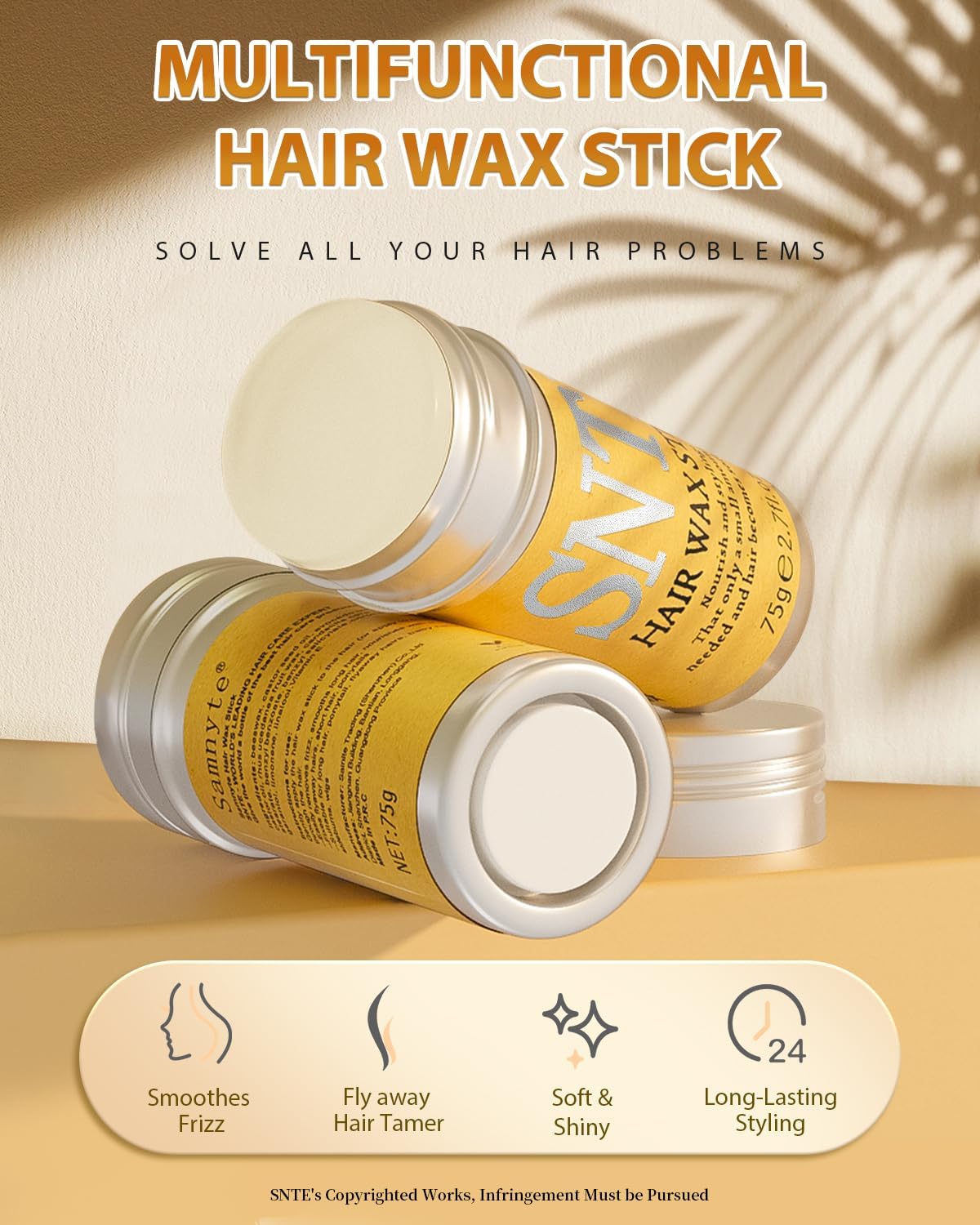 Hair Wax Stick, Wig Band Set - Smooths Flyaways, Sleek Ponytail, Baby Hairs, Edge Control - Lace Melting Band for Wig Glue Lace Glue