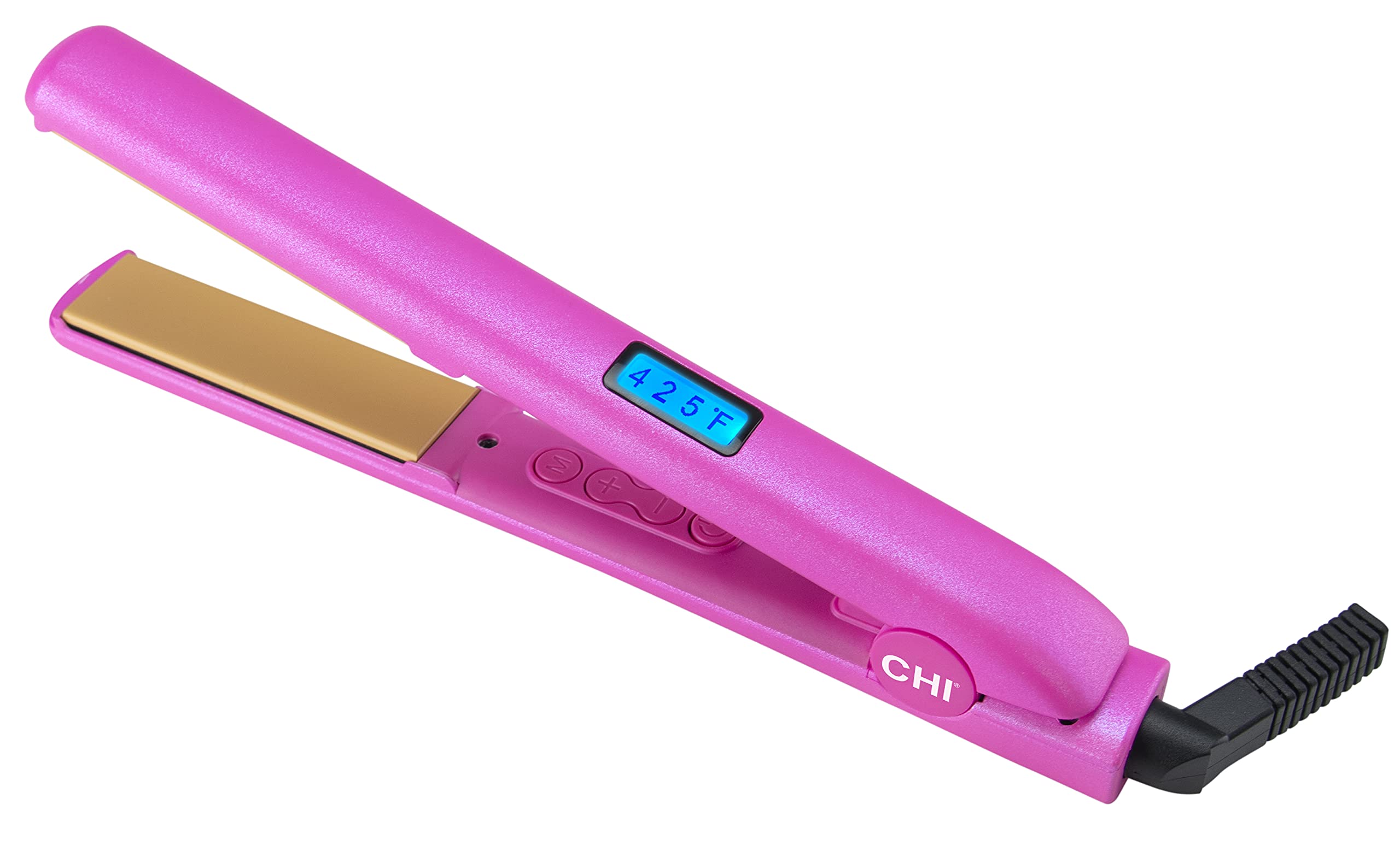 CHI Original Digital Ceramic Hairstyling Iron, Hair Straightener Delivers Shiny, Smooth Results, Even Heat for Less Damage, 1" Iron, Piano Black