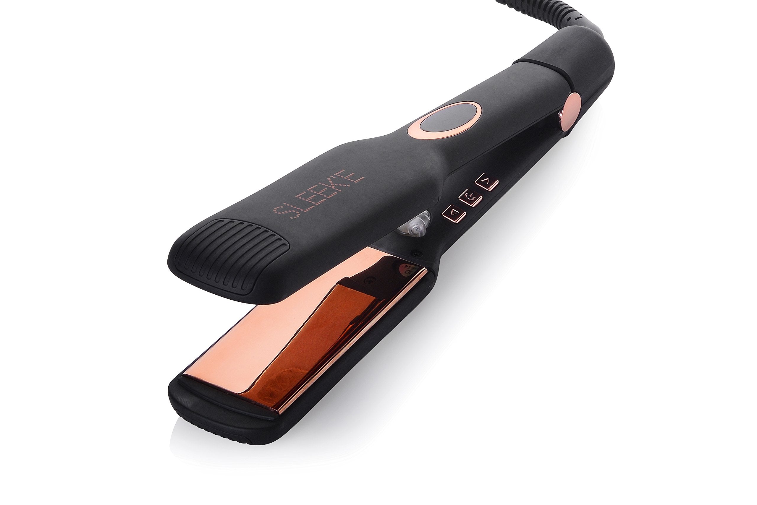 Sleek'e Professional Titanium Hair Straightener/Flat Iron for All Hair Types - 1-Inch Floating Plates with Negative Ion Booster for Shinier Hair (Pink)