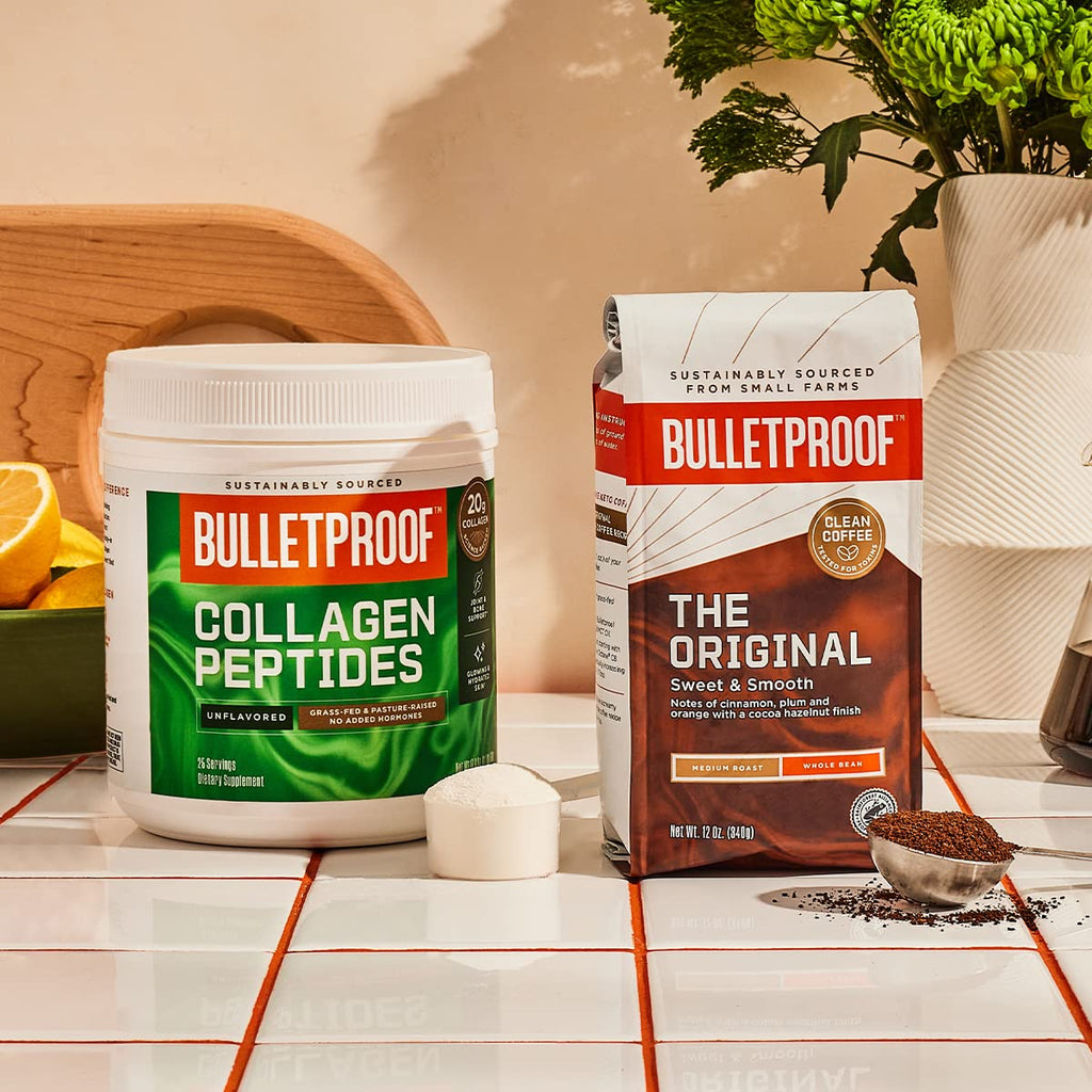 Bulletproof Chocolate Collagen Protein Powder with MCT Oil, 19g Protein, 42.3 Oz, Value Size, Collagen Peptides and Amino Acids for Healthy Skin, Bones and Joints