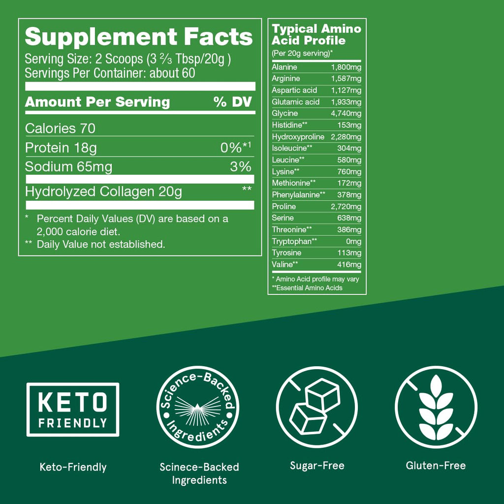 Bulletproof Chocolate Collagen Protein Powder with MCT Oil, 19g Protein, 42.3 Oz, Value Size, Collagen Peptides and Amino Acids for Healthy Skin, Bones and Joints