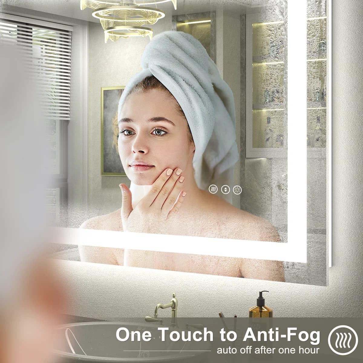 24 x 36 Inches LED Bathroom Mirror with Dimmable Lights, Anti-Fog Lighted Vanity Mirror, Front and Backlit, Tempered Glass, 3 Color Modes, Memory Function, Sleek Elegant Design