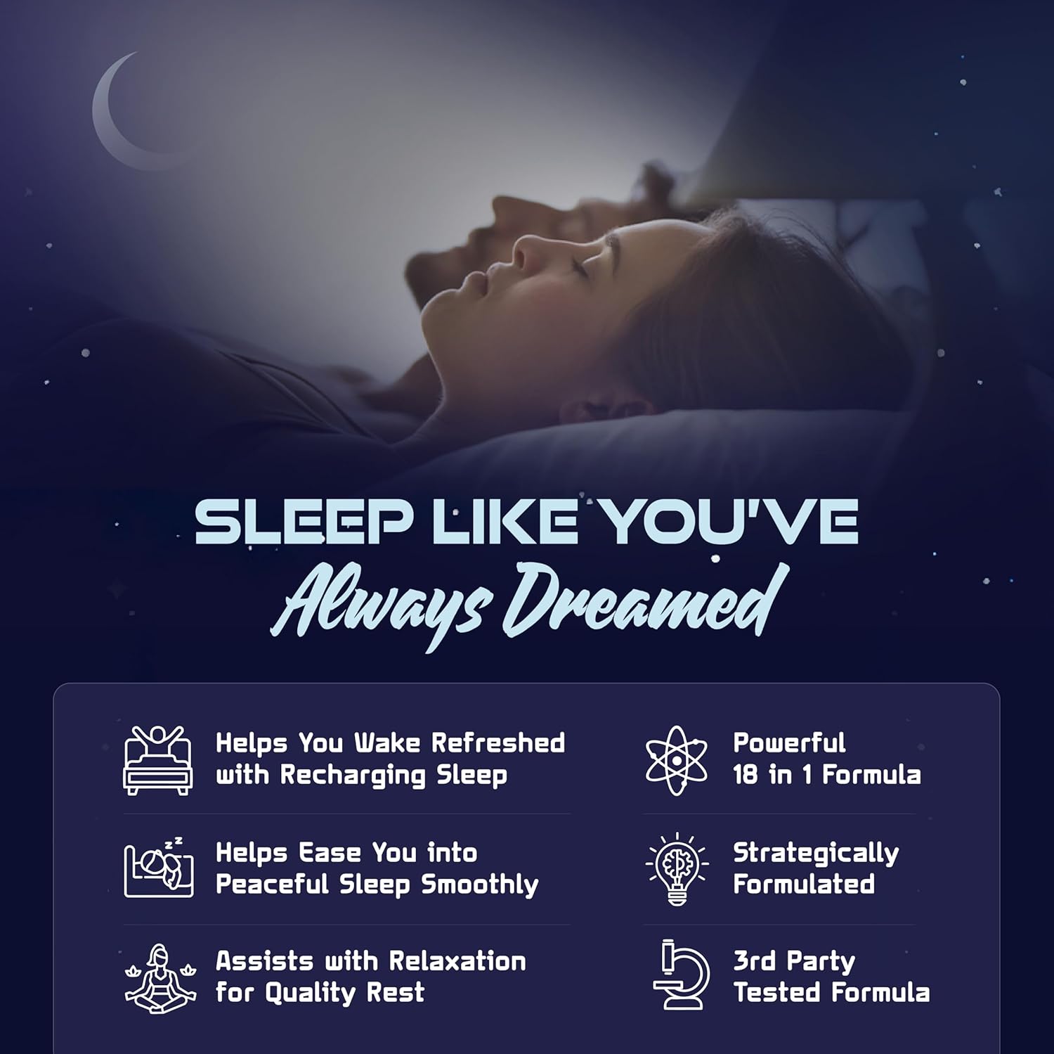 Nocturnal Knockout | 18 in 1 Powerful Sleep Aid for Adults | Non Habit Forming 3rd Party Tested Formula | Magnesium, Melatonin, 5-HTP, Taurine, GABA + 13 More | No Prescription Required - 60 Capsules