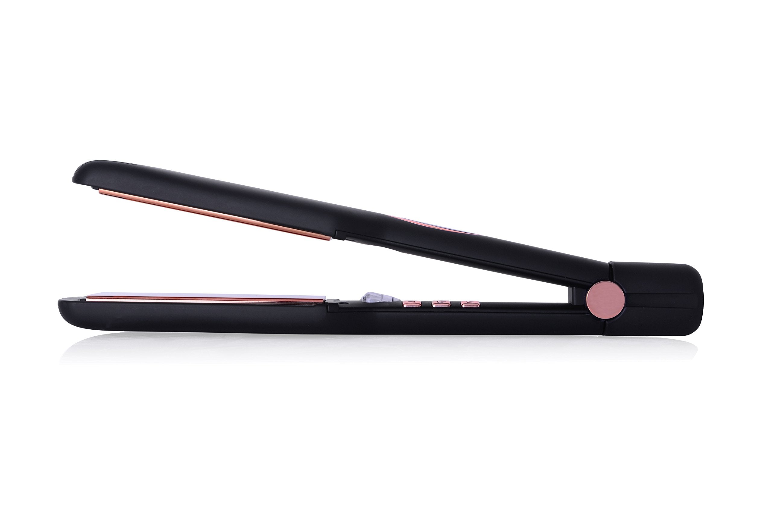 Sleek'e Professional Titanium Hair Straightener/Flat Iron for All Hair Types - 1-Inch Floating Plates with Negative Ion Booster for Shinier Hair (Pink)