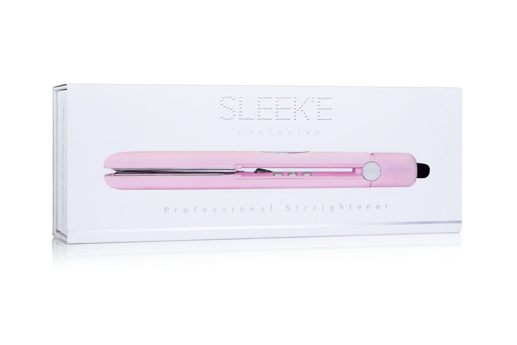 Sleek'e Professional Titanium Hair Straightener/Flat Iron for All Hair Types - 1-Inch Floating Plates with Negative Ion Booster for Shinier Hair (Pink)