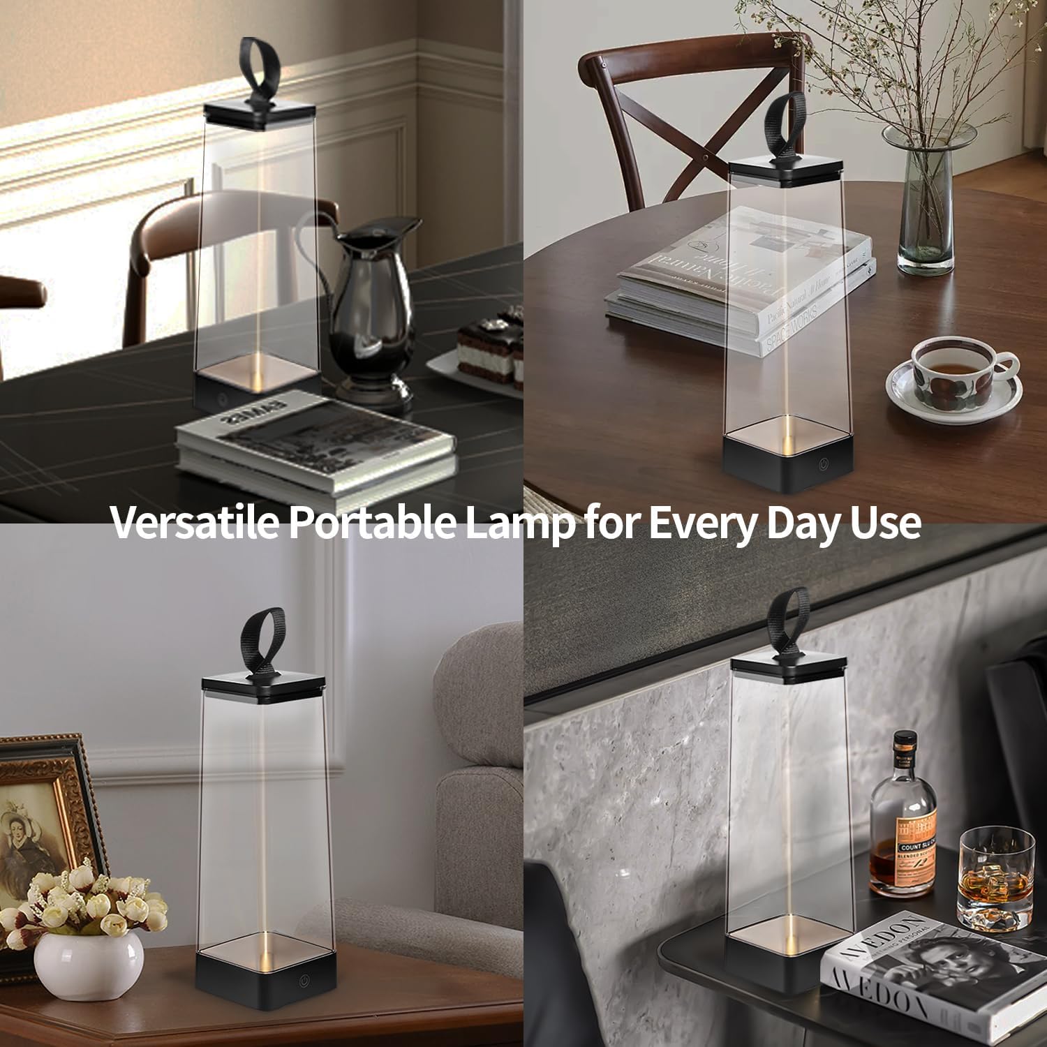 LED Table Lamp, Cordless Touch Lamp with 5 Lighting Mode, Rechargeable Battery LED Desk Lamp, Sleek Design & RGB Mode, Night Light for Living Room, Bedroom, Home Gifts, Outdoor bar
