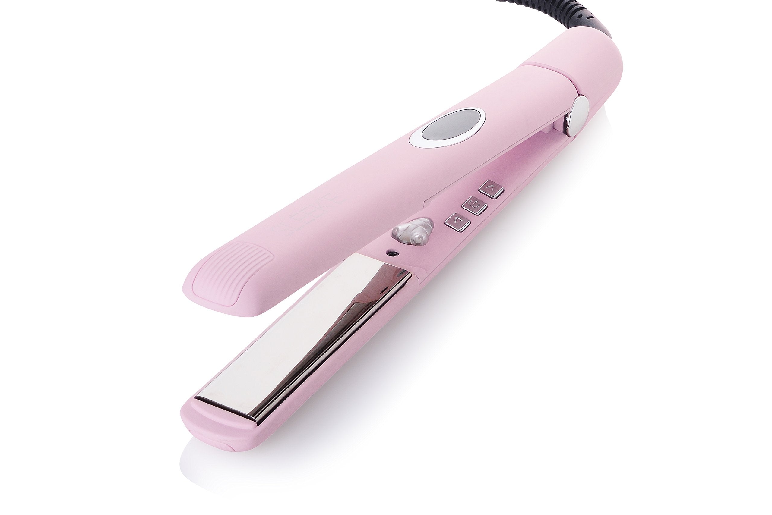 Sleek'e Professional Titanium Hair Straightener/Flat Iron for All Hair Types - 1-Inch Floating Plates with Negative Ion Booster for Shinier Hair (Pink)