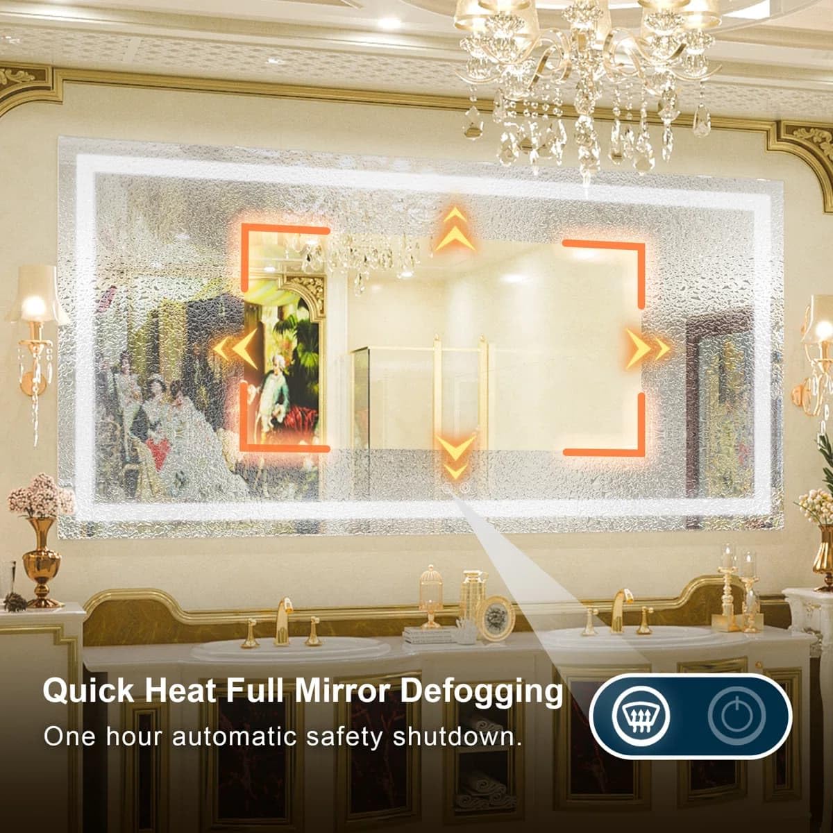 24 x 36 Inches LED Bathroom Mirror with Dimmable Lights, Anti-Fog Lighted Vanity Mirror, Front and Backlit, Tempered Glass, 3 Color Modes, Memory Function, Sleek Elegant Design