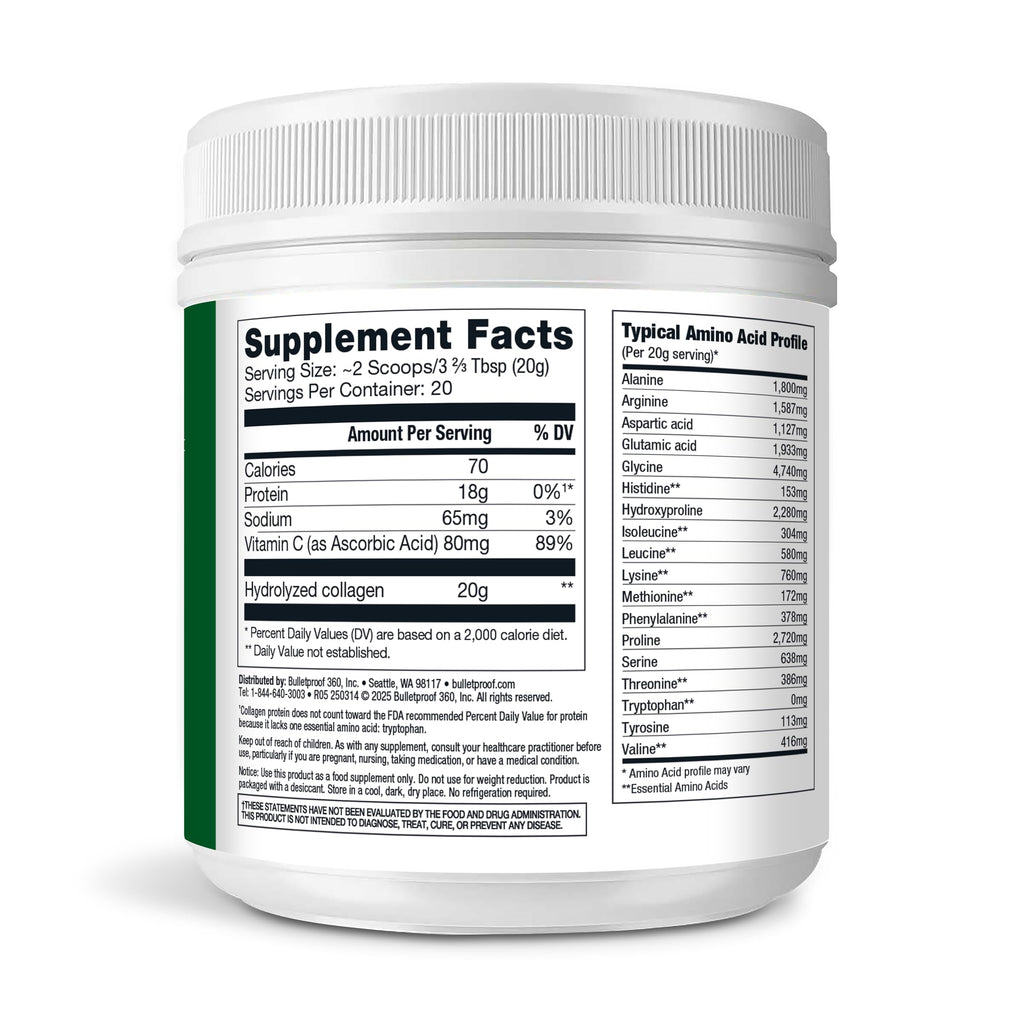 Bulletproof Chocolate Collagen Protein Powder with MCT Oil, 19g Protein, 42.3 Oz, Value Size, Collagen Peptides and Amino Acids for Healthy Skin, Bones and Joints