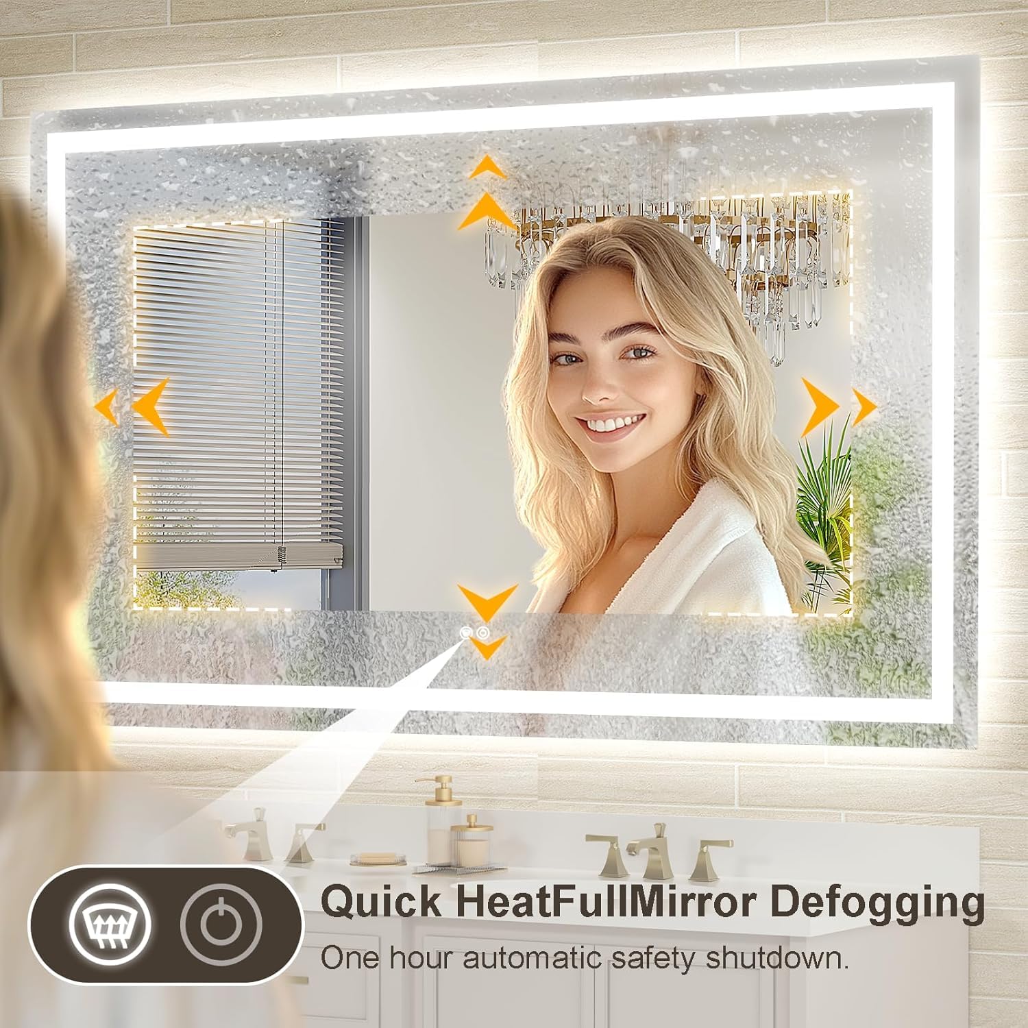 24 x 36 Inches LED Bathroom Mirror with Dimmable Lights, Anti-Fog Lighted Vanity Mirror, Front and Backlit, Tempered Glass, 3 Color Modes, Memory Function, Sleek Elegant Design