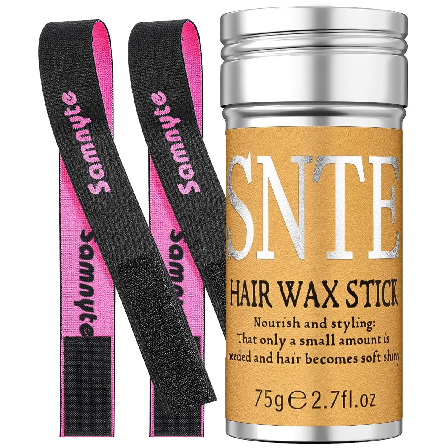 Hair Wax Stick, Wig Band Set - Smooths Flyaways, Sleek Ponytail, Baby Hairs, Edge Control - Lace Melting Band for Wig Glue Lace Glue